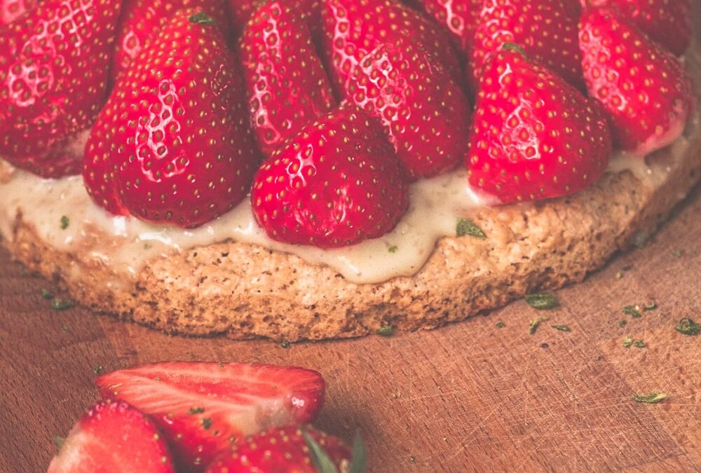 Tarte aux fraises et crémeux vanille et citron vert