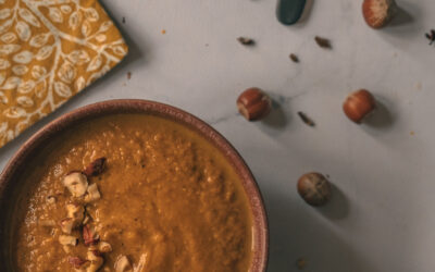 Velouté de champignons potimarron et châtaignes