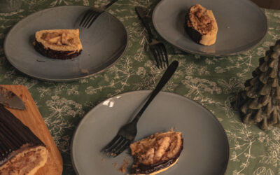 Bûche de noël marron litchi