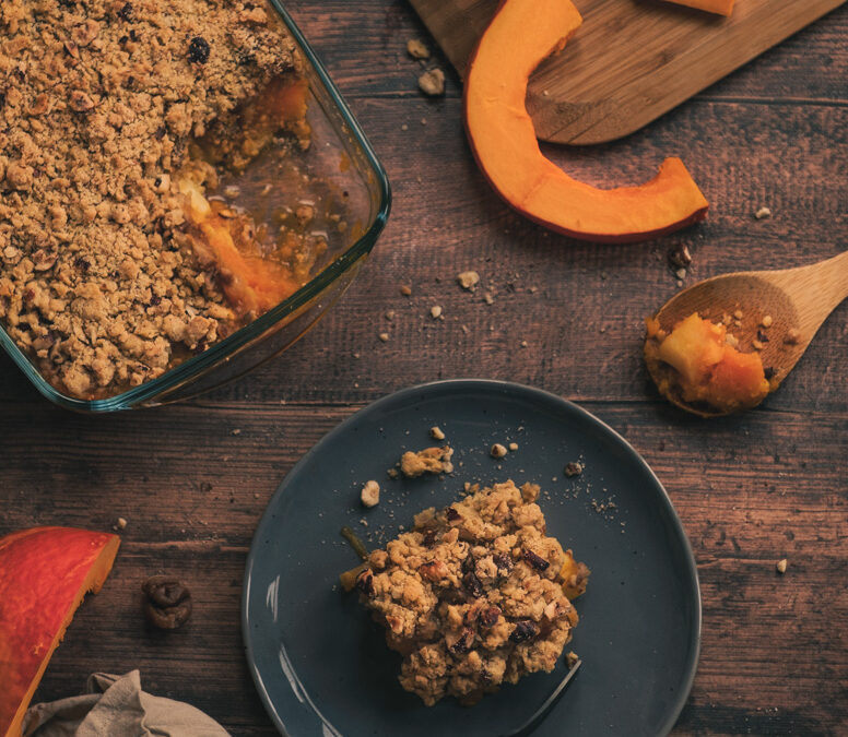 Crumble salé panais et courge