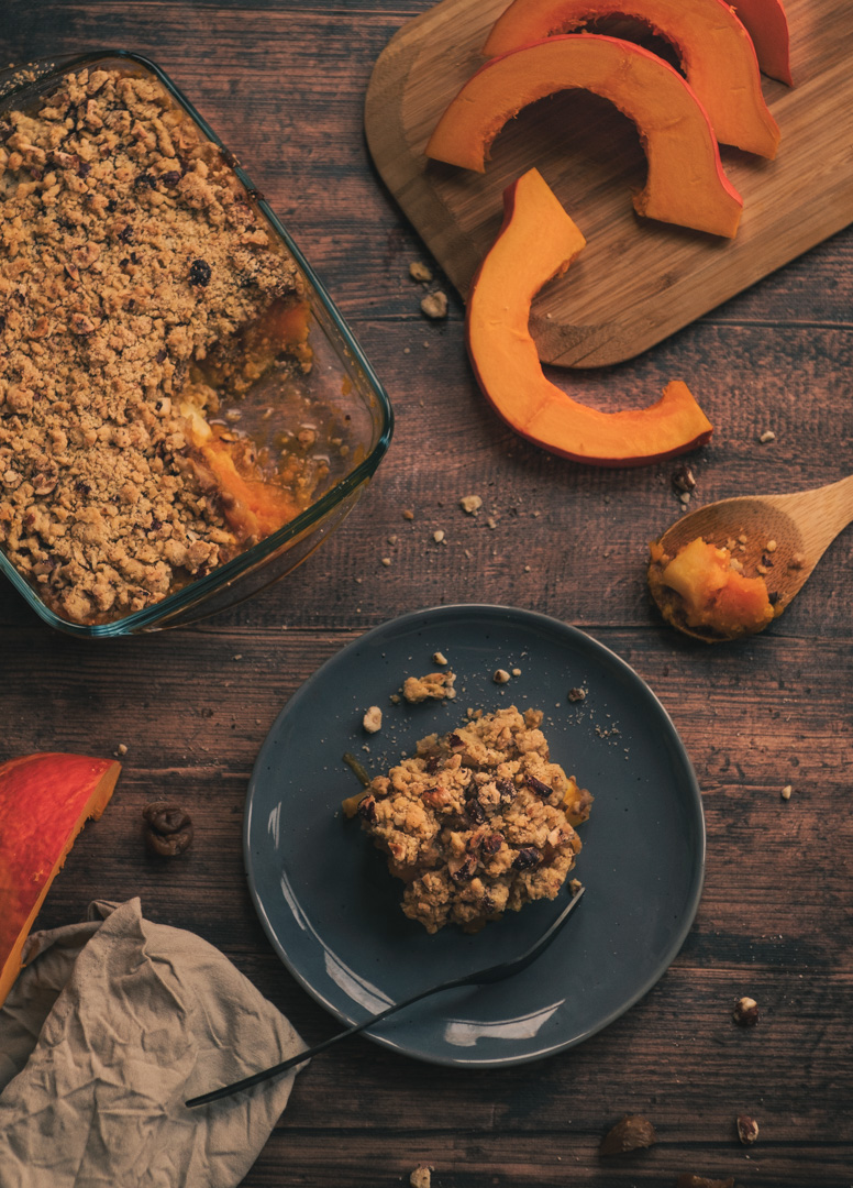 Crumble salé panais et courge