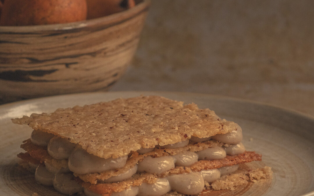 Millefeuille croustillant noisette et poires