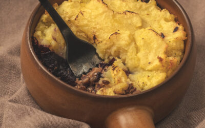 Hachis parmentier lentille et choux rouge