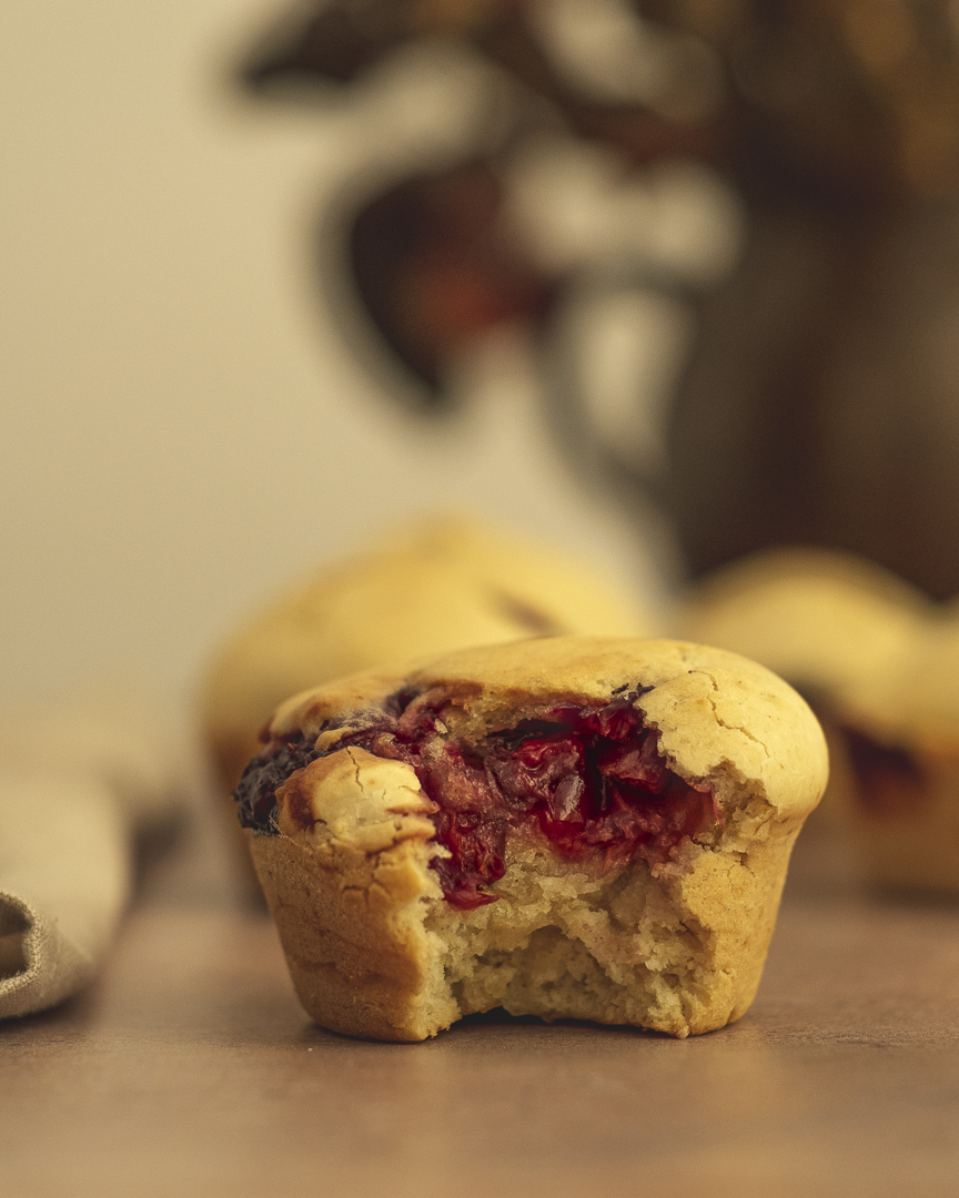 Muffins cœur cerise