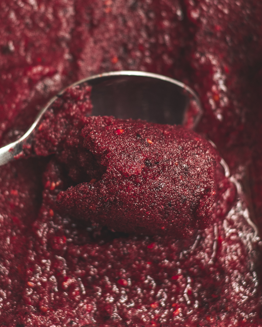 Sorbet aux fruits rouges