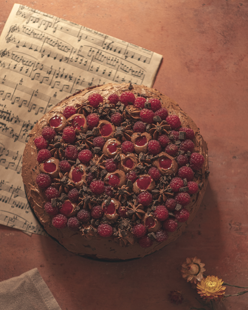 Gâteau chocolat framboise